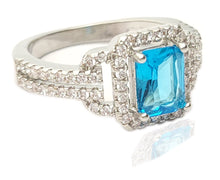 Load image into Gallery viewer, MariaKinz Gold Plated Silver A+ CZ t.w. Emerald Cut Topaz Created Ring MariaKinz