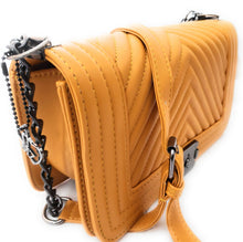 Load image into Gallery viewer, MariaKinz Leather Lightweight Large Mustard Shoulder/Crossbody Quilted Bag and Purse MariaKinz