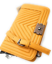Load image into Gallery viewer, MariaKinz Leather Lightweight Large Mustard Shoulder/Crossbody Quilted Bag and Purse MariaKinz