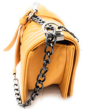 Load image into Gallery viewer, MariaKinz Leather Lightweight Large Mustard Shoulder/Crossbody Quilted Bag and Purse MariaKinz