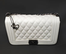 Load image into Gallery viewer, MariaKinz Leather Lightweight Large Perl Rhombuses Shoulder/Crossbody Quilted Bag and Purse MariaKinz