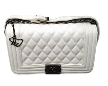 Load image into Gallery viewer, MariaKinz Leather Lightweight Large Perl Rhombuses Shoulder/Crossbody Quilted Bag and Purse MariaKinz