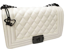 Load image into Gallery viewer, MariaKinz Leather Lightweight Large Perl Rhombuses Shoulder/Crossbody Quilted Bag and Purse MariaKinz