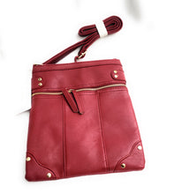 Load image into Gallery viewer, MariaKinz Leather Multi Pocket Shoulder Sling Women Purses and Handbags MariaKinz