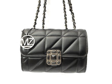 Load image into Gallery viewer, MariaKinz Leather Shoulder/Crossbody Quilted Bag and Mid Size Black Purse with Convertible Chain Strap MariaKinz