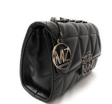 Load image into Gallery viewer, MariaKinz Leather Shoulder/Crossbody Quilted Bag and Mid Size Black Purse with Convertible Chain Strap MariaKinz