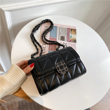 Load image into Gallery viewer, MariaKinz Leather Shoulder/Crossbody Quilted Bag and Mid Size Black Purse with Convertible Chain Strap MariaKinz