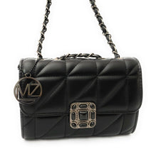 Load image into Gallery viewer, MariaKinz Leather Shoulder/Crossbody Quilted Bag and Mid Size Black Purse with Convertible Chain Strap MariaKinz