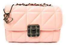 Load image into Gallery viewer, MariaKinz Leather Shoulder/Crossbody Quilted Bag and Mid Size Pink Purse with Convertible Chain Strap MariaKinz