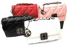Load image into Gallery viewer, MariaKinz Leather Shoulder/Crossbody Quilted Bag and Mid Size Pink Purse with Convertible Chain Strap MariaKinz