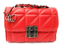 Load image into Gallery viewer, MariaKinz Leather Shoulder/Crossbody Quilted Bag and Mid Size Red Purse with Convertible Chain Strap MariaKinz