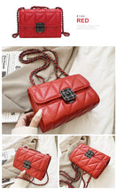 Load image into Gallery viewer, MariaKinz Leather Shoulder/Crossbody Quilted Bag and Mid Size Red Purse with Convertible Chain Strap MariaKinz