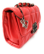 Load image into Gallery viewer, MariaKinz Leather Shoulder/Crossbody Quilted Bag and Mid Size Red Purse with Convertible Chain Strap MariaKinz