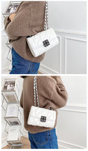 Load image into Gallery viewer, MariaKinz Leather Shoulder/Crossbody Quilted Bag and Mid Size White Purse with Convertible Chain Strap MariaKinz