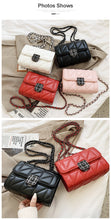 Load image into Gallery viewer, MariaKinz Leather Shoulder/Crossbody Quilted Bag and Mid Size White Purse with Convertible Chain Strap MariaKinz