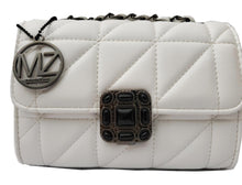 Load image into Gallery viewer, MariaKinz Leather Shoulder/Crossbody Quilted Bag and Mid Size White Purse with Convertible Chain Strap MariaKinz