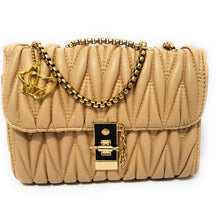 Load image into Gallery viewer, MariaKinz Leather Small Shoulder/Crossbody Quilted Bag and Purse with Convertible Chain Strap MariaKinz