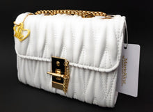 Load image into Gallery viewer, MariaKinz Leather Small Shoulder/Crossbody Quilted Bag and Purse with Convertible Chain Strap MariaKinz
