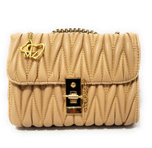 Load image into Gallery viewer, MariaKinz Leather Small Shoulder/Crossbody Quilted Bag and Purse with Convertible Chain Strap MariaKinz