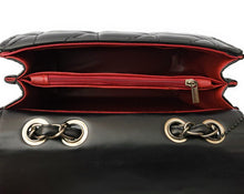 Load image into Gallery viewer, MariaKinz Leather Small Shoulder/Crossbody Quilted Bag and Purse with Convertible Chain Strap MariaKinz