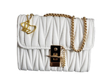 Load image into Gallery viewer, MariaKinz Leather Small Shoulder/Crossbody Quilted Bag and Purse with Convertible Chain Strap MariaKinz