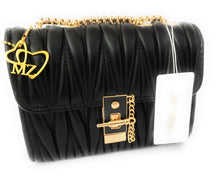 Load image into Gallery viewer, MariaKinz Leather Small Shoulder/Crossbody Quilted Bag and Purse with Convertible Chain Strap MariaKinz