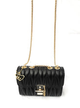 Load image into Gallery viewer, MariaKinz Leather Small Shoulder/Crossbody Quilted Bag and Purse with Convertible Chain Strap MariaKinz