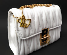 Load image into Gallery viewer, MariaKinz Leather Small Shoulder/Crossbody Quilted Bag and Purse with Convertible Chain Strap MariaKinz