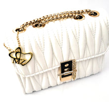 Load image into Gallery viewer, MariaKinz Leather Small Shoulder/Crossbody Quilted Bag and Purse with Convertible Chain Strap MariaKinz