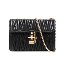 Load image into Gallery viewer, MariaKinz Leather Small Shoulder/Crossbody Quilted Bag and Purse with Convertible Chain Strap MariaKinz
