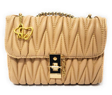 Load image into Gallery viewer, MariaKinz Leather Small Shoulder/Crossbody Quilted Bag and Purse with Convertible Chain Strap MariaKinz