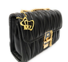 Load image into Gallery viewer, MariaKinz Leather Small Shoulder/Crossbody Quilted Bag and Purse with Convertible Chain Strap MariaKinz