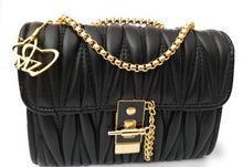 Load image into Gallery viewer, MariaKinz Leather Small Shoulder/Crossbody Quilted Bag and Purse with Convertible Chain Strap MariaKinz