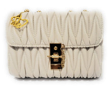 Load image into Gallery viewer, MariaKinz Leather Small Shoulder/Crossbody Quilted Bag and Purse with Convertible Chain Strap MariaKinz