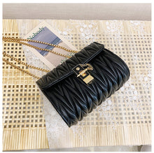 Load image into Gallery viewer, MariaKinz Leather Small Shoulder/Crossbody Quilted Bag and Purse with Convertible Chain Strap MariaKinz