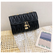 Load image into Gallery viewer, MariaKinz Leather Small Shoulder/Crossbody Quilted Bag and Purse with Convertible Chain Strap MariaKinz