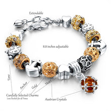 Load image into Gallery viewer, MariaKinz Moments Crystal Charm Sliver Bracelets MariaKinz