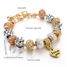 Load image into Gallery viewer, MariaKinz Moments Crystal Charm Sliver Bracelets MariaKinz