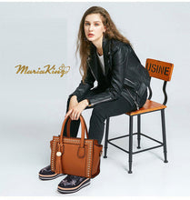 Load image into Gallery viewer, MariaKinz Multi Pockets VEGAN Leather Tassel Tote Bag for Women MariaKinz