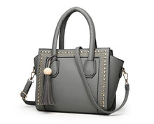 Load image into Gallery viewer, MariaKinz Multi Pockets VEGAN Leather Tassel Tote Bag for Women MariaKinz