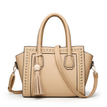 Load image into Gallery viewer, MariaKinz Multi Pockets VEGAN Leather Tassel Tote Bag for Women MariaKinz