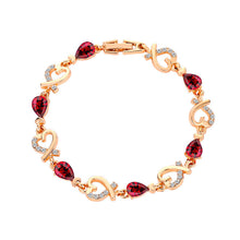 Load image into Gallery viewer, MariaKinz Red Ruby Crystal and Rhinestone Fashion Bracelet MariaKinz