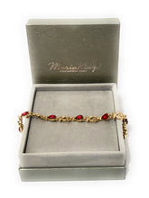 Load image into Gallery viewer, MariaKinz Red Ruby Crystal and Rhinestone Fashion Bracelet MariaKinz