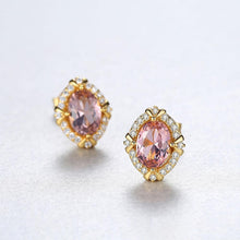 Load image into Gallery viewer, MariaKinz Rhodos Rose Stone Silver Starling Stud Earrings for Women MariaKinz