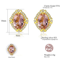 Load image into Gallery viewer, MariaKinz Rhodos Rose Stone Silver Starling Stud Earrings for Women MariaKinz
