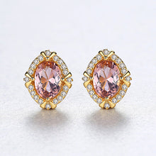 Load image into Gallery viewer, MariaKinz Rhodos Rose Stone Silver Starling Stud Earrings for Women MariaKinz