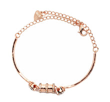 Load image into Gallery viewer, MariaKinz Rose Gold plated 925 Stamped Silver CZ Barrel Bracelet MariaKinz
