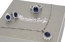 Load image into Gallery viewer, MariaKinz Royal CZ Diamond, Sapphire and Ruby Jewelry Set For Women MariaKinz