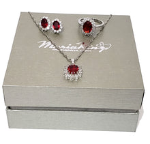 Load image into Gallery viewer, MariaKinz Royal CZ Diamond, Sapphire and Ruby Jewelry Set For Women MariaKinz