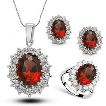Load image into Gallery viewer, MariaKinz Royal CZ Diamond, Sapphire and Ruby Jewelry Set For Women MariaKinz